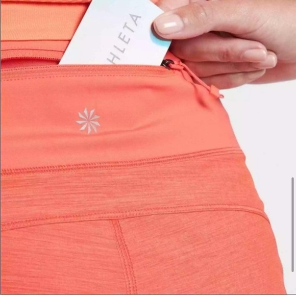 ATHLETA Plus Size Run With It Textured 3.5” Short-Space Dye Orange Short 1X - Picture 5 of 7